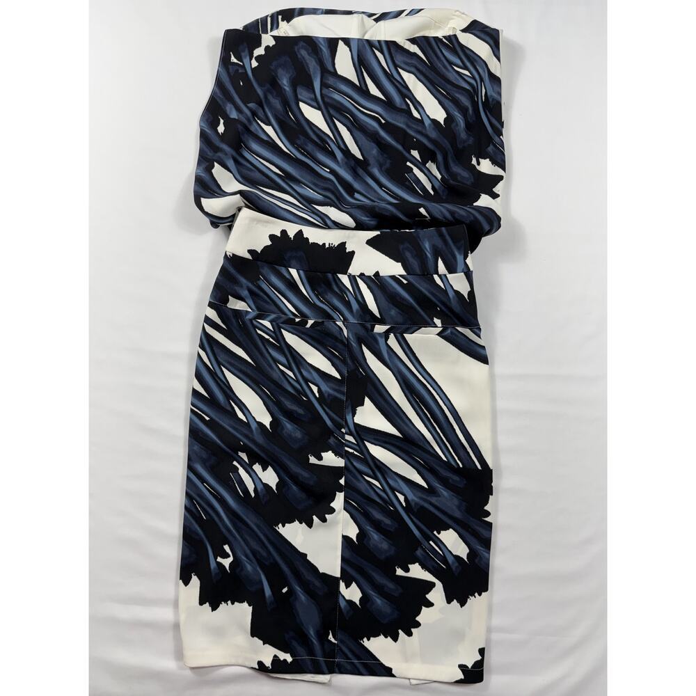 NWT Halston Heritage set of Strapless Top & pencil skirt white and  blue - Picture 3 of 16